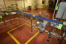 ~11 ft. 8" S/S J Configuration Conveyor with 7" W Metering Belt, Drive, Photoeyes and S/S Legs