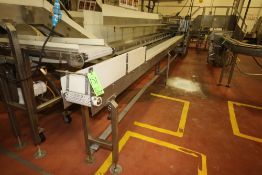 ~20.5 ft.L Each Infeed Conveyor into French Toast Wrappers with 9" W Intralox Belt, S/S Legs,
