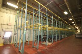 25-Sections 2-High 4-Deep Drive-In Type Pallet Racking with ~16 ft. H Uprights, 52-1/2" W x 132"
