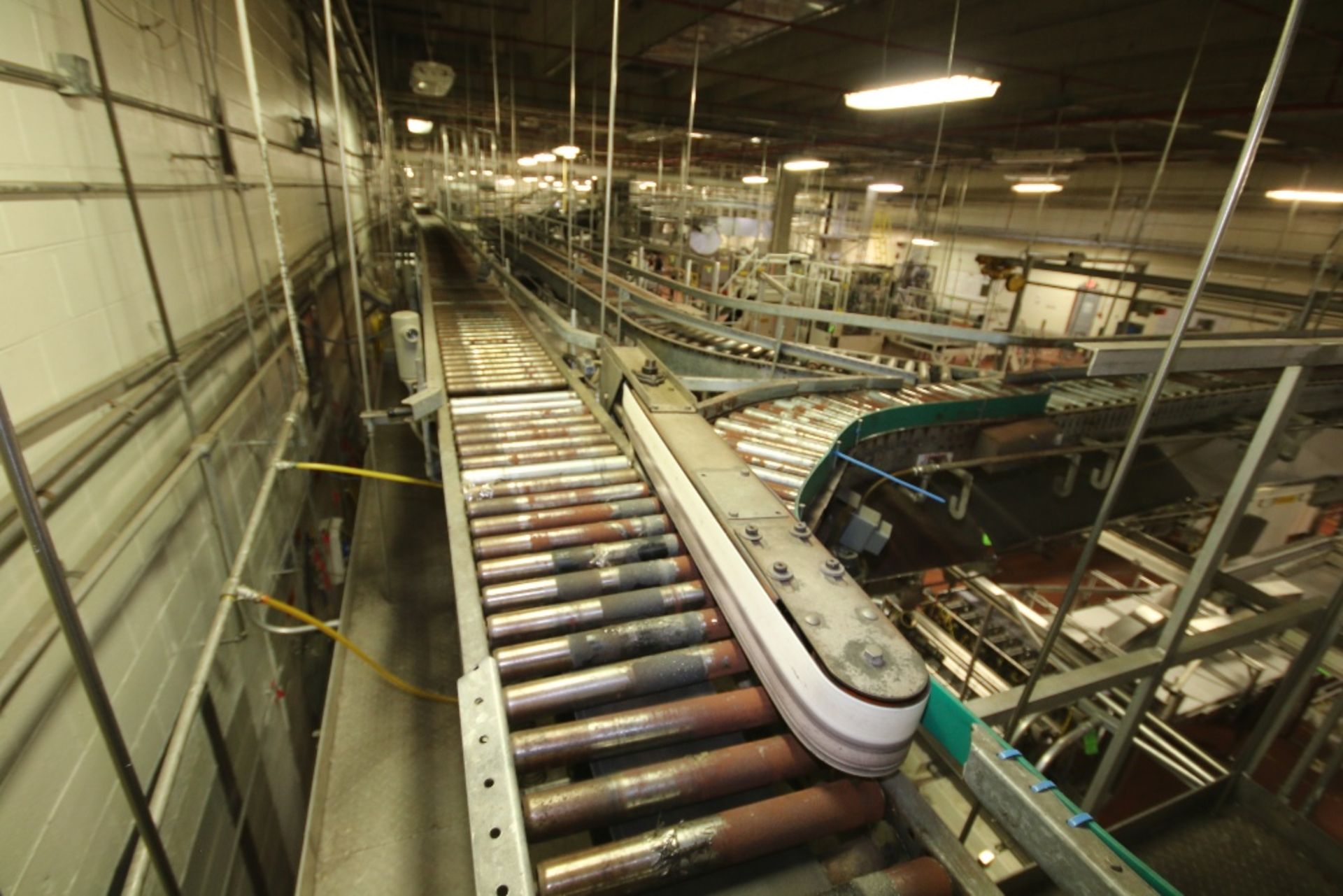 1000s of Feet Automotion Overhead Roller Conveyor in Packaging Area with Drives, S/S Drain Pans, 15" - Image 2 of 4