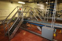 ~15 ft. L x 10 ft. W x 79" H Conveyor Bridge Platform with (4) Sets of Stairs, Handrails and