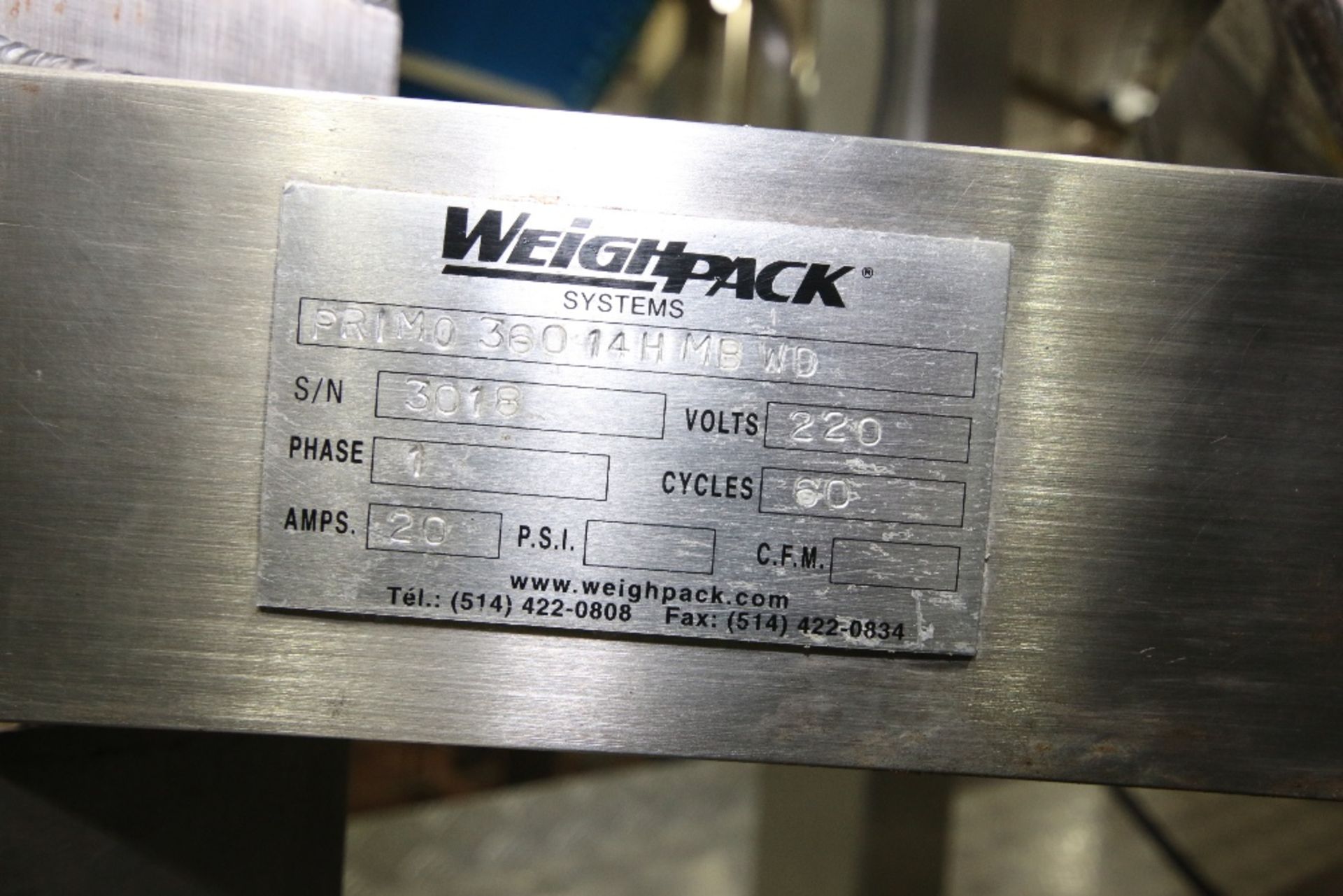 2010 Weighpack Primo Weigher 14 – Bucket S/S Rotary Scale, Model PRIM036014HMBWD, S/N 3018, with 4- - Image 6 of 9