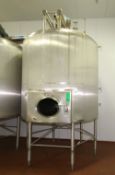 APV 2,000 Gal. S/S Dome Top, Cone Bottom Jacketed S/S Tank, S/N E6916 with Bottom and Side Scrape