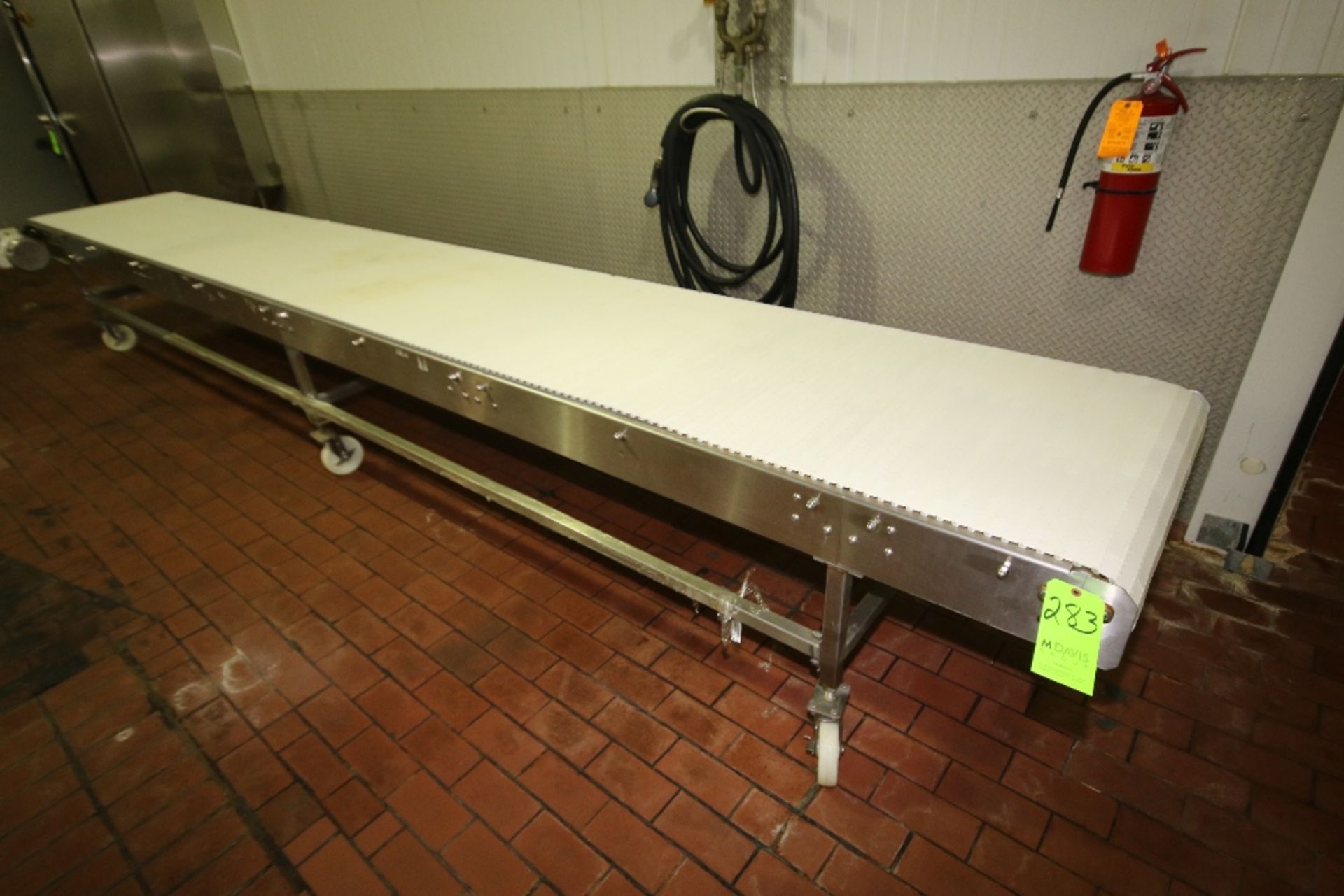 ~18 ft. L S/S Portable Conveyor with ~29-1/2" W Intralox Belt, Drive