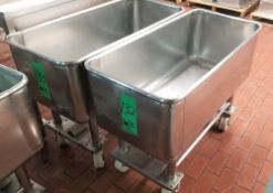 ~41" x 19" x 15-1/2" Deep Portable S/S Trough with Multiple Draining Holes