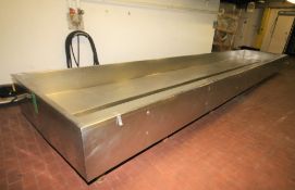 ~27 ft. 9" L x 66" W x 13" to 14" Deep S/S Jacketed Cheese Vat/Brine Tank (PT4) (Uninstalled -