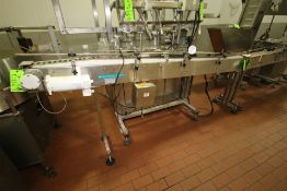 ~9 ft. L Inline Filling Systems Product Conveyor, S/N 16396 with 4-1/2" W Plastic Chain and Drive,
