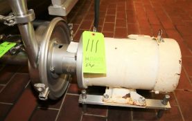 Alfa Laval/Tri-Clover 5 hp Centrifugal Pump with 3" x 1-1/2" Clamp Type S/S Head and Sterling 1760