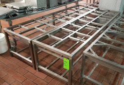 ~94" L x 25" W x 21' H S/S Mold Rack Tables - (1) Located in Boxing Room #161 and (2) Located in