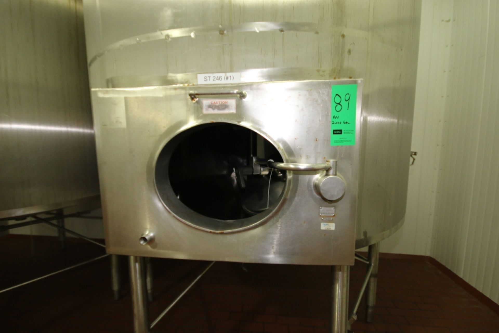 APV 2,000 Gal. S/S Dome Top, Cone Bottom Jacketed S/S Tank, S/N E6916 with Bottom and Side Scrape - Image 7 of 9