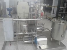 3,000 Liter/Hr Skid-Mounted Pasteurizer Equipped with (2) Centrifugal Pumps, S/S Balance Tank