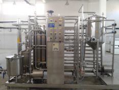 NEW Rizzi Inox 10,000 Liter/Hr Skid-Mounted Pasteurizer, with Plate Frame Heat Exchanger, Nested Ho
