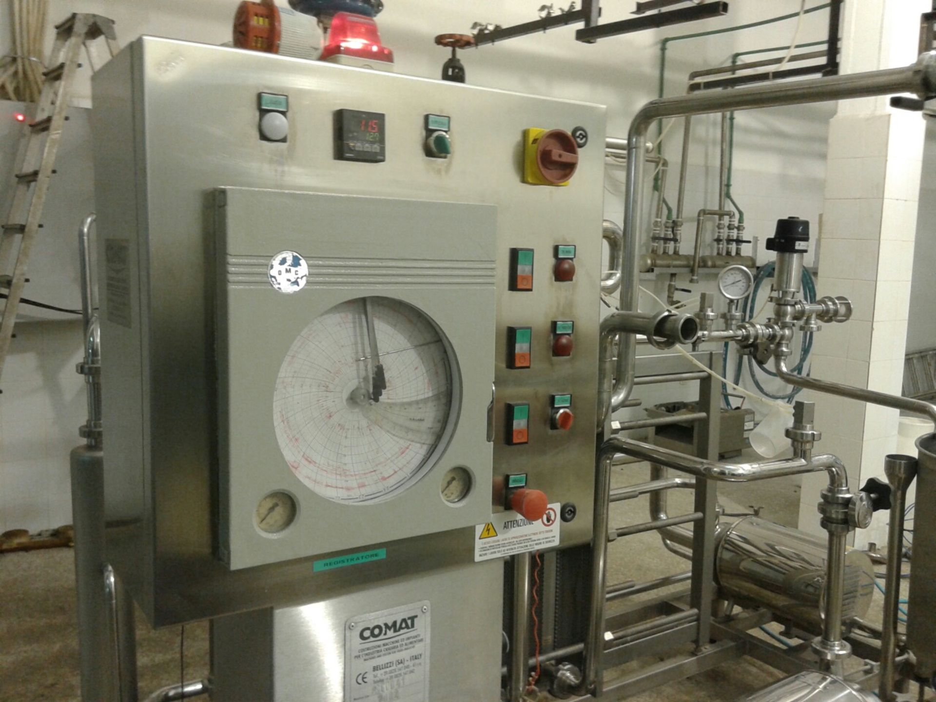 Comat Skid-Mounted Pasteurizer 6000 Ltr Per Hour, Balance Tank, Two Product Pumps, - Image 5 of 5