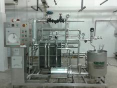 Comat Skid-Mounted Pasteurizer 6000 Ltr Per Hour, Balance Tank, Two Product Pumps,