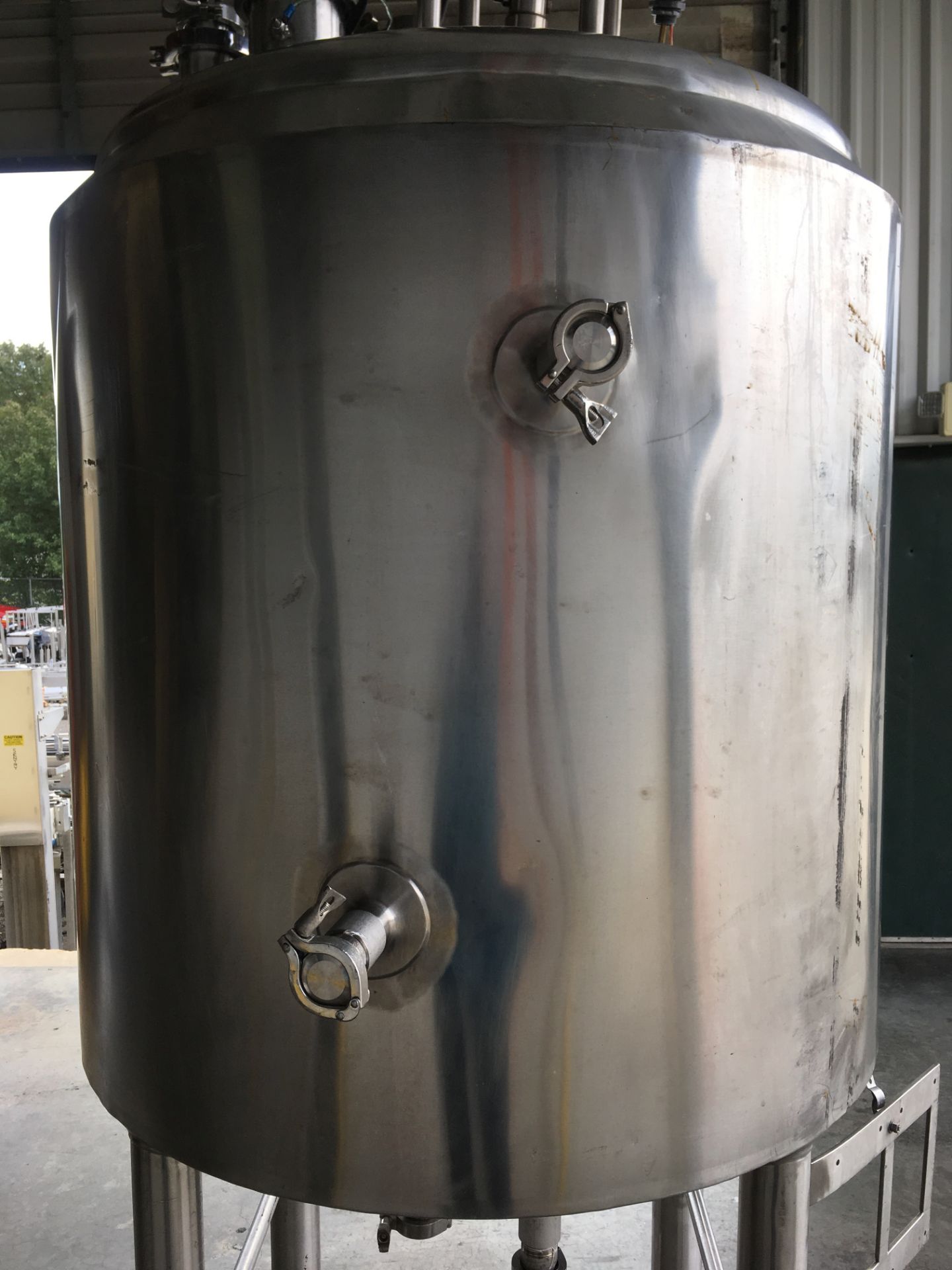 200 Gallon Stainless Steel Jacketed Tank with Top Mixer, Top Manhole, High Shear Mixer Blade, Baldor - Image 3 of 10