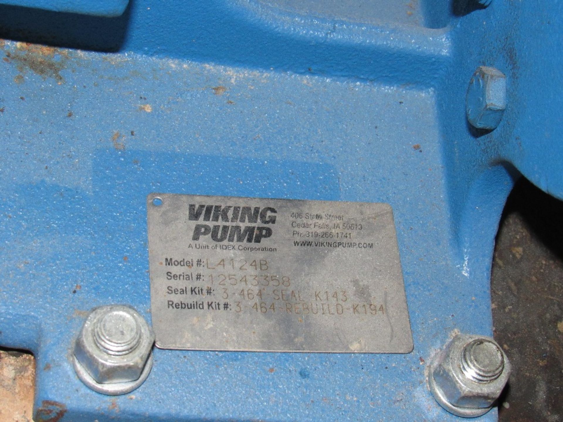 Viking Pump 2: inlet/outlet, Pully Drive 5:1 Gear Reduction. 3 HP high torque electric motor, 230/ - Image 9 of 12