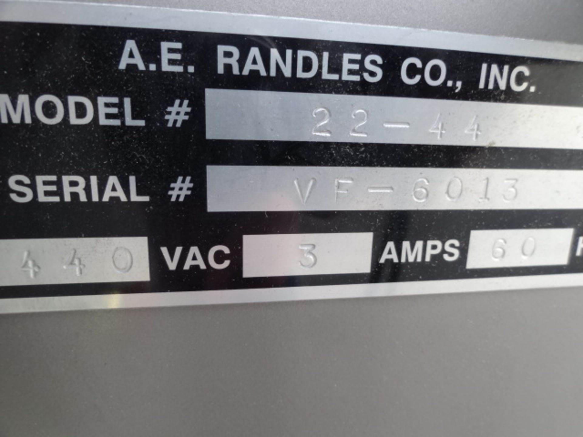 AE Randles Tray Former, Model # 22-44, S/N VF-6013, single forming head for self-locking style - Image 5 of 5