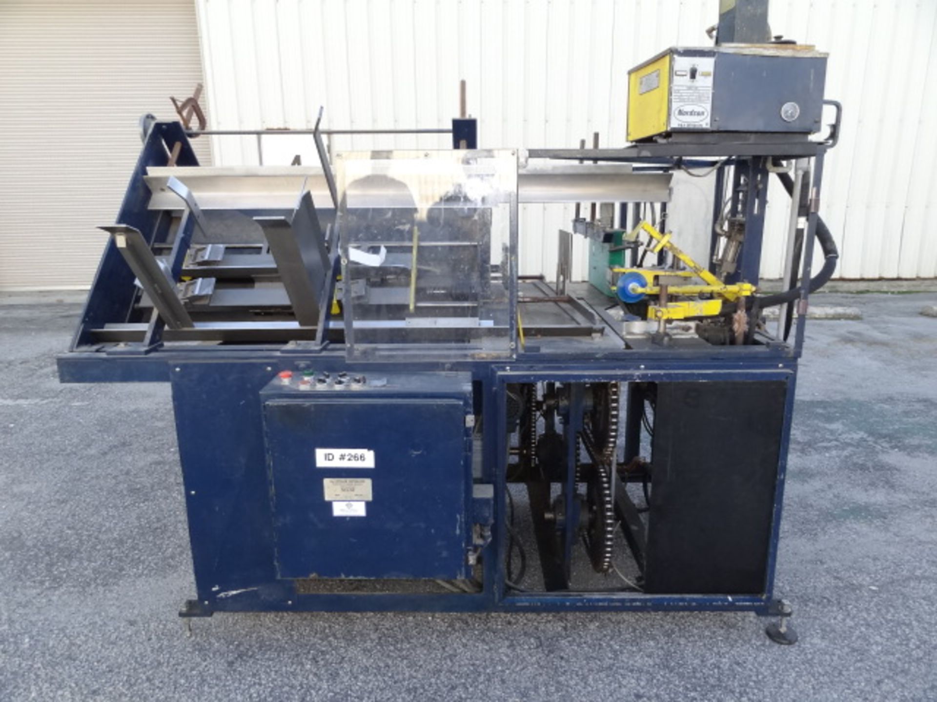 Loveshaw Case Erector, Model # CF-151, S/N 3590, older case erector with Nordson hot melt glue (