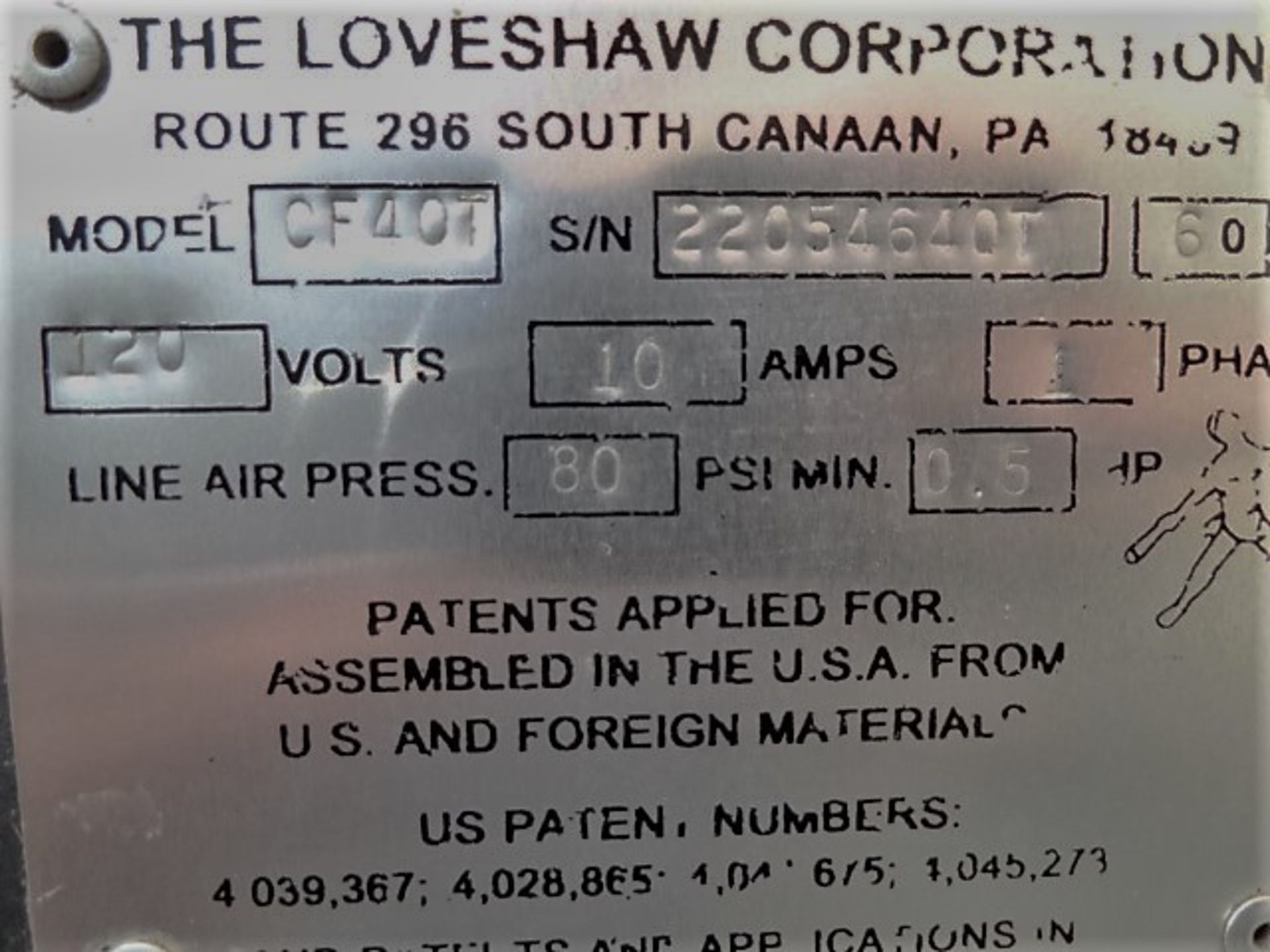 Loveshaw Case Erector, Model # CF-40T, S/N 22054640T, bottom flap taper with 2" applicator / AB - Image 6 of 6