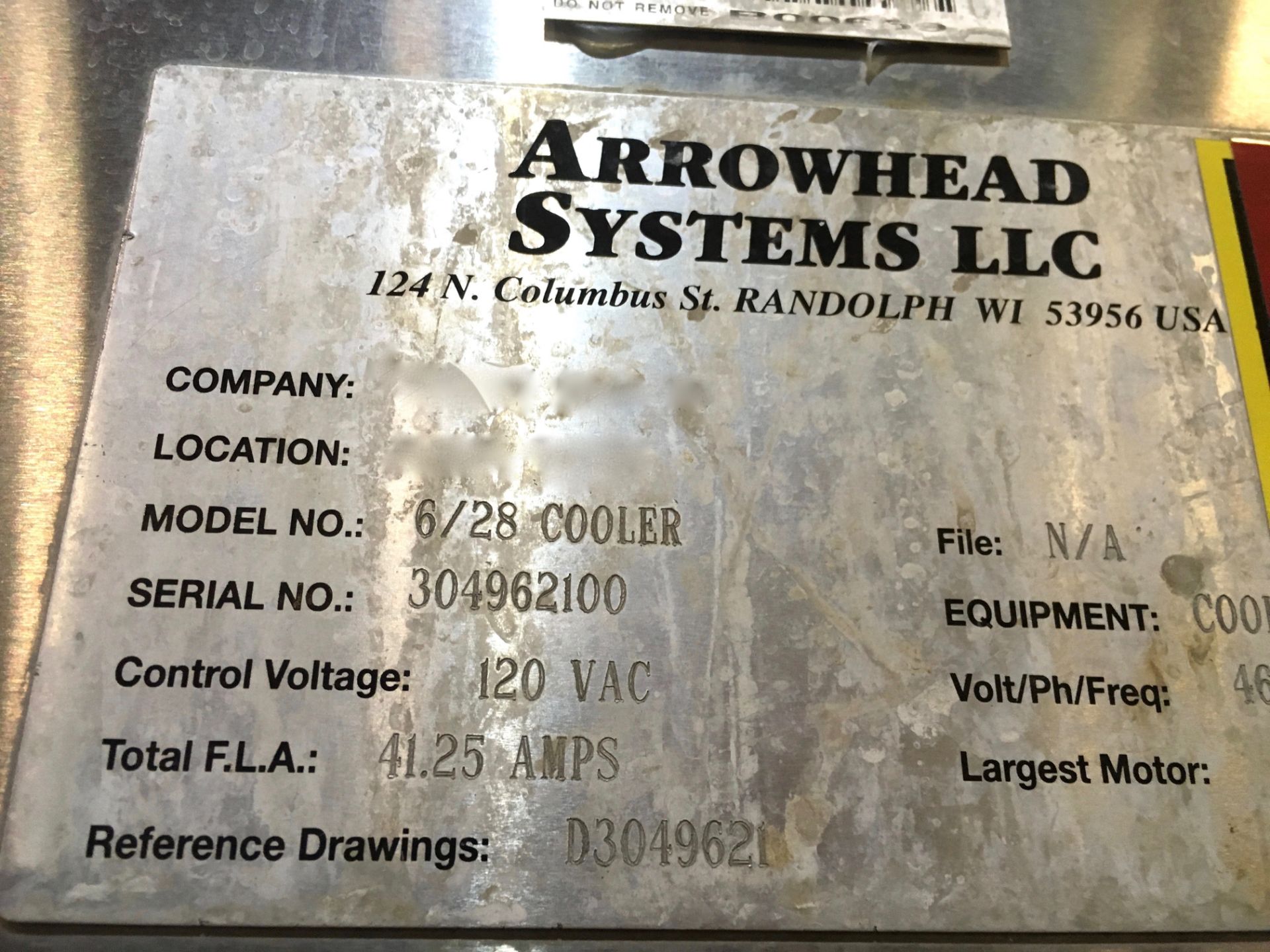 Arrowhead 6x28 Stainless Steel Cooling Tunnel Serial: 304962100, Evaporative Cooling Tunnel with - Image 3 of 17