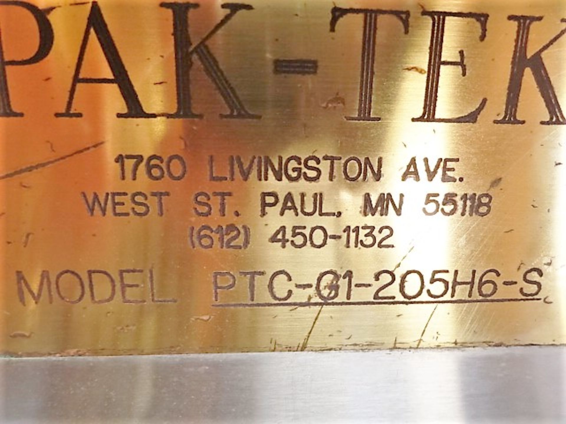 PakTek Case Packer, Model # PTC-G1, S/N 205H6-S, stainless steel unit with lowering head packer/ - Image 5 of 5