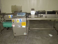 Loma 7000 Staginess Steel Check weigher with built-in 7.5 gallon air tanks and product conveyor