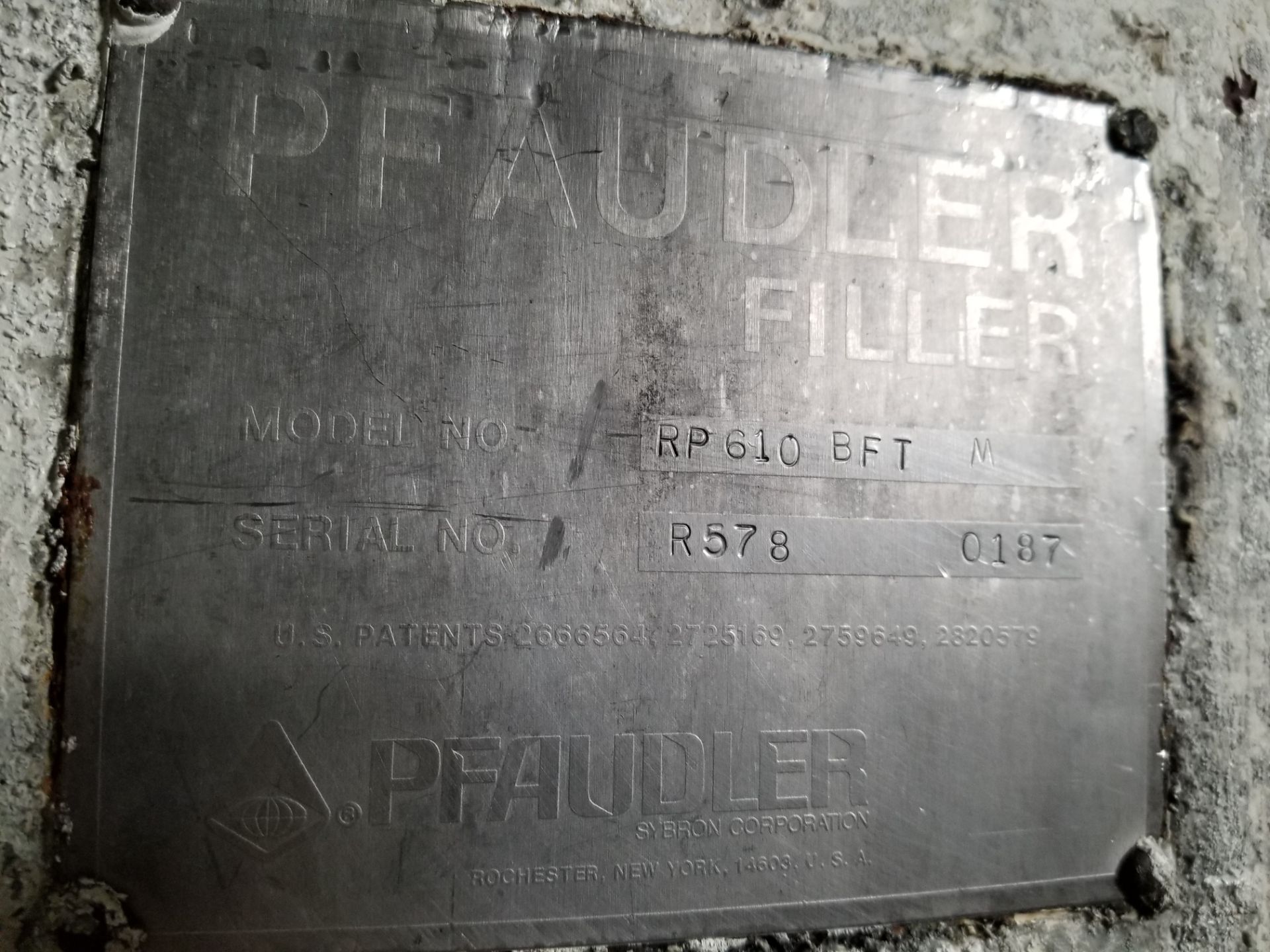 Pfaudler 10 Head Rotary Piston Filler Model: RP610 Serial: R5760240, Stainless Steel Product Contact - Image 2 of 2