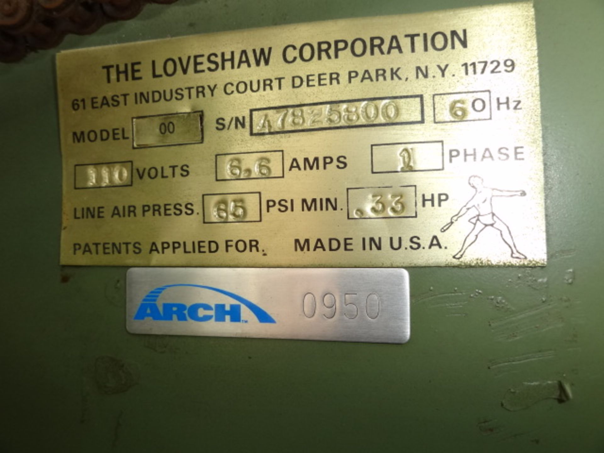 Loveshaw Case Sealer, Model # LD-16, S/N 478254800, automatic top & bottom case taper with 2" - Image 5 of 5