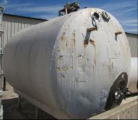 4000 gallon stainless steel insulated horizontal storage tank for sale.  It is 110" wide and 125"