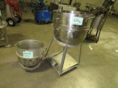 One Lot Two (2) Stainless Steel Tanks on carts 50 gallin and 20 gallon (Rigging and loading fees