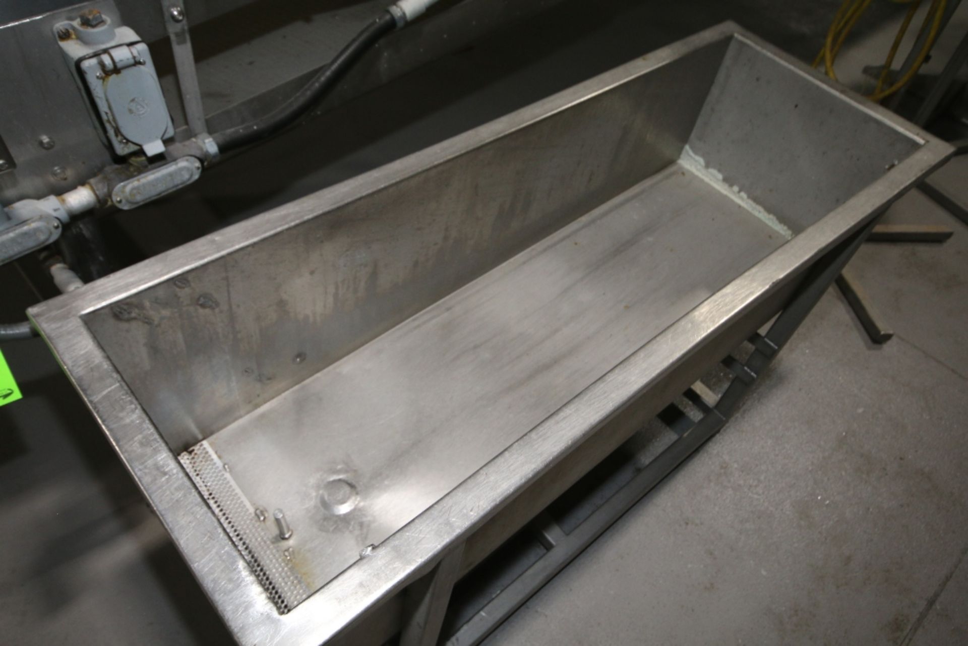 S/S Wash Trough, Internal Dims.: 50"L x 16" W x 14" Dia., Mounted on S/S Legs - Image 2 of 2