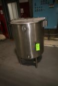 125 gal. S/S Single-Shell Tank, with S/S Hinge Lid, Mounted on S/S Legs
