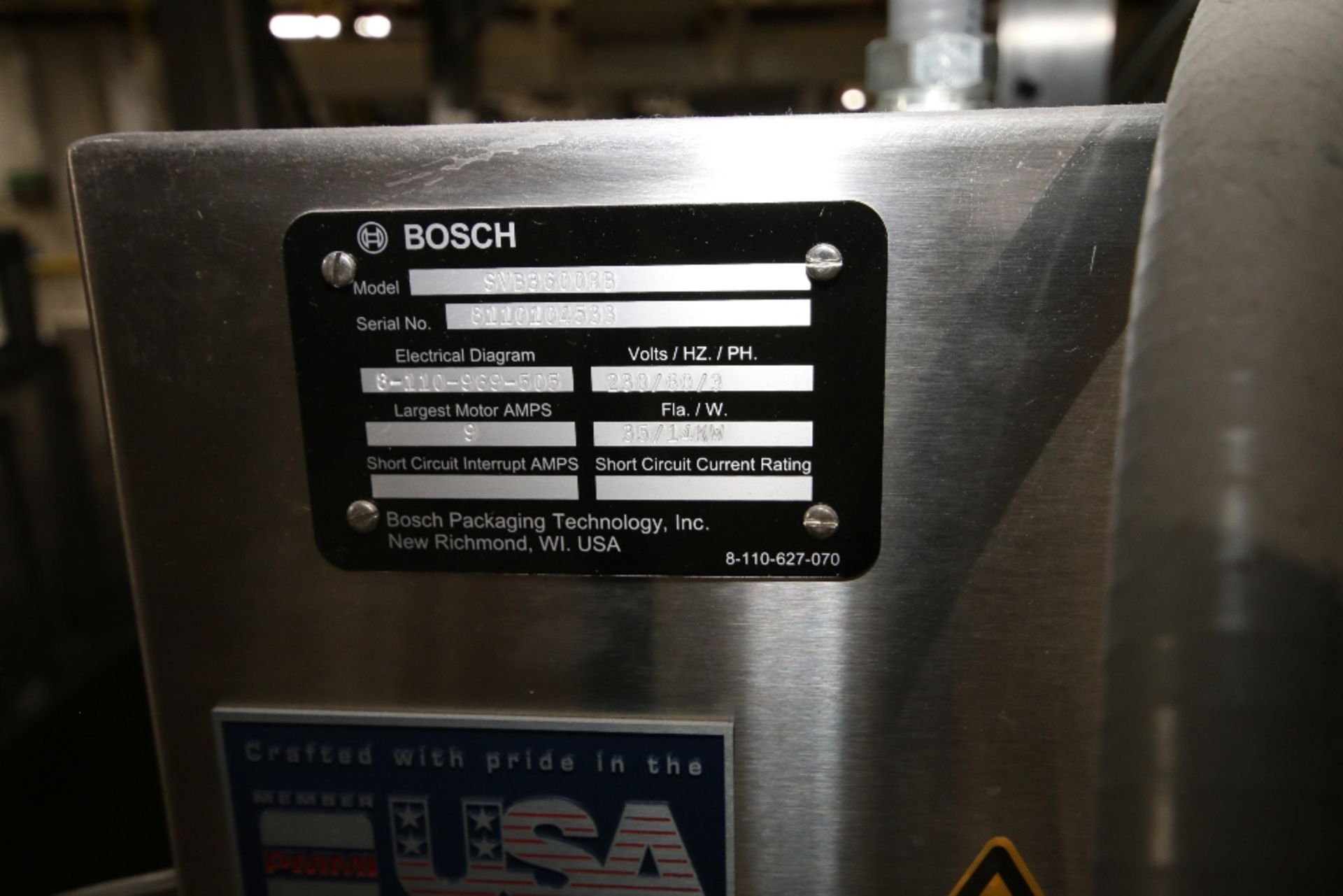 2017 Rebuild Bosch Bosch Form, Fill, and Seal System, M/N SVB3600RB, S/N 8110104533, with Allen - Image 4 of 15