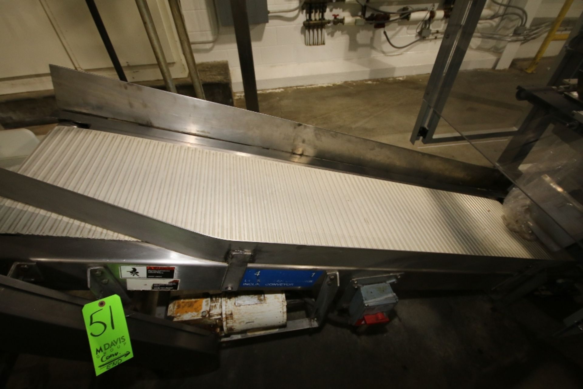 S/S Incline Conveyor, with 17-1/2" W x 88" L Belt, with Drive - Image 2 of 2