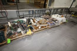 Lot of Assorted Conveyor Parts, Includes S/S Drives, S/S Sprockets/Parts, Pulleies, Conv. Section,