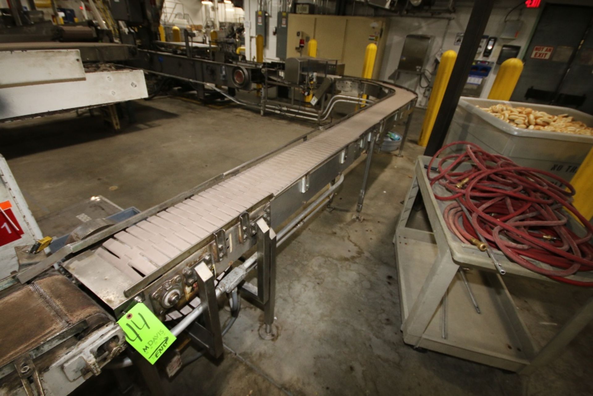 S/S Product Conveyor, with S/S Legs, 10" W x 210" L Belt, Curve Section - Image 2 of 2