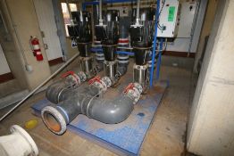 2012 Skid-Mounted Siemens Water Recirculation Pump System includes (3) Grundfoss 40 hp Pumps,