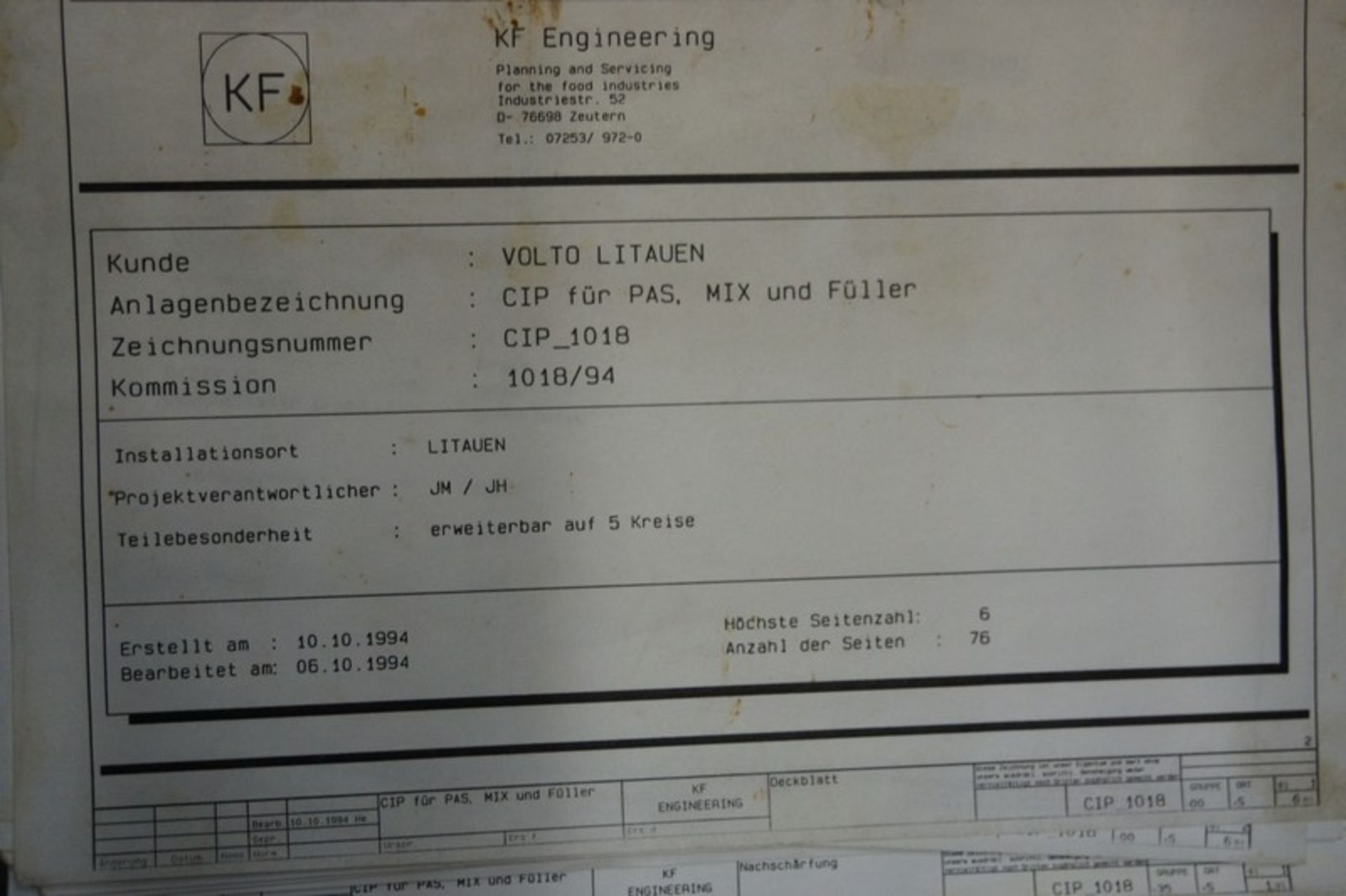 KF Engineering 3-Tank CIP Unit (With control panel) ,Y.O.M 1994 GERMANY - Image 13 of 16