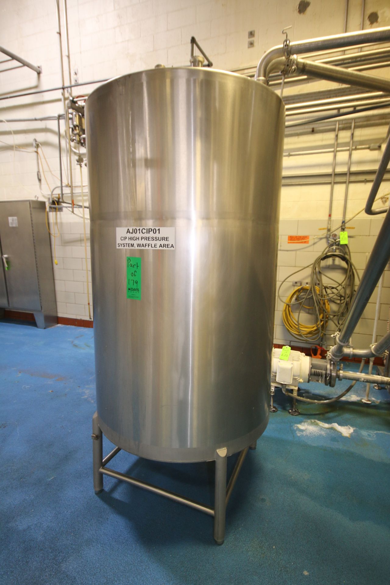 3-Rectangular S/S High Pressure S/S CIP System includes ~500 Gal. S/S Holding Tank, (4) Cherry - Image 8 of 8