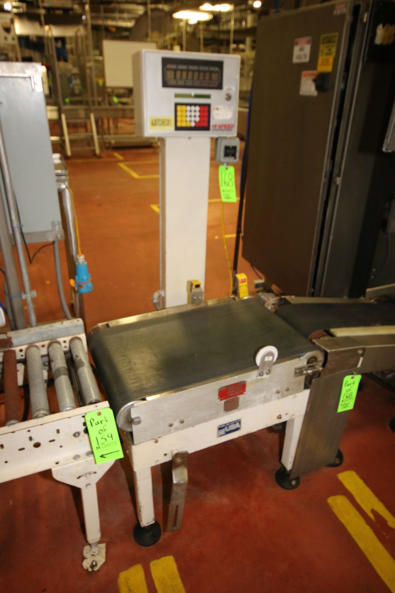 MicroMate Hi-Speed Checkweigher, Model CS80MM-C-S, S/N 10898 with 18” W Belt x 28" L Conveyor