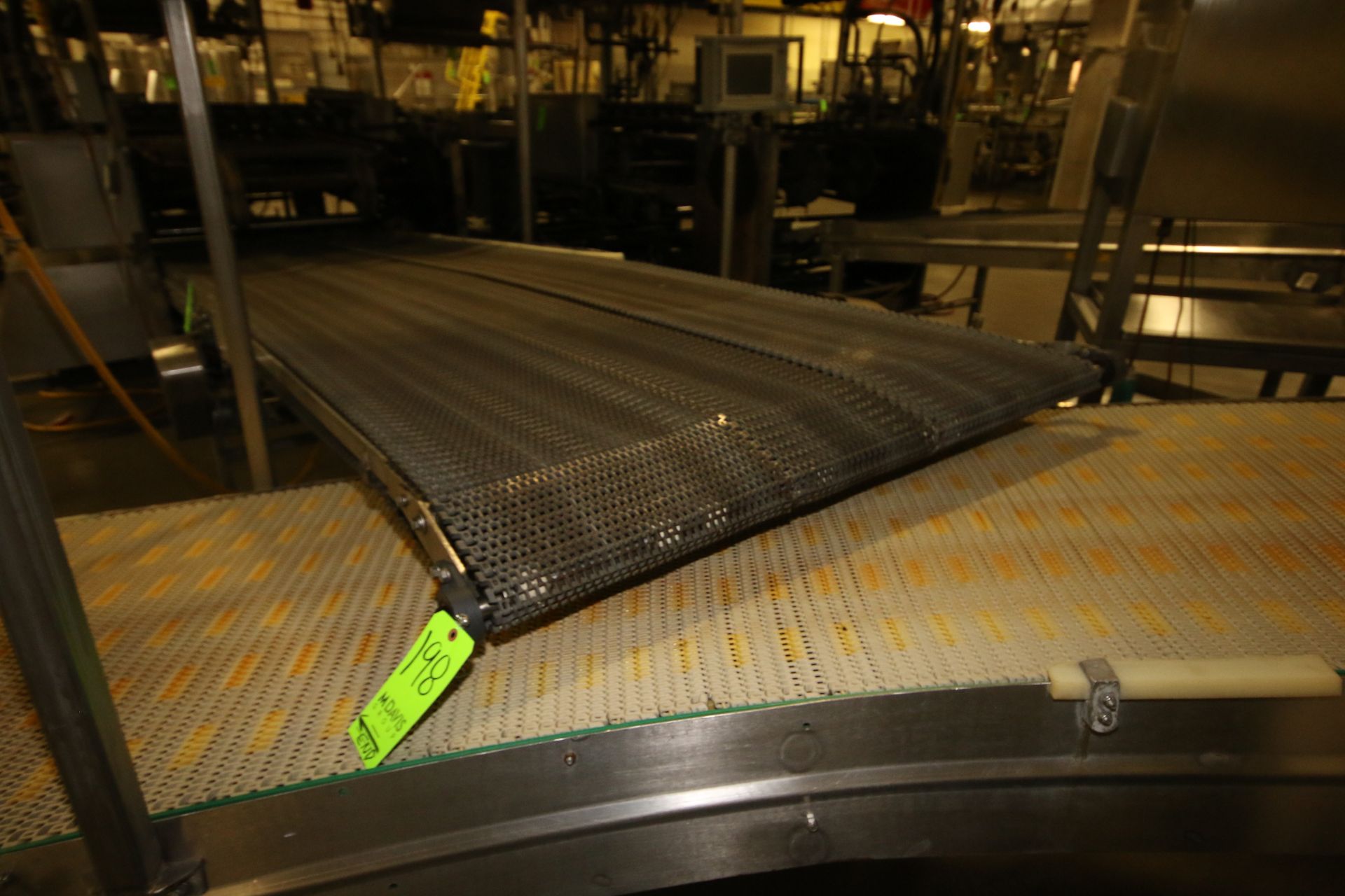 ~18 ft.L S/S Discharge Conveyor with (3) 18" W Plastic Belt, Drive and S/S Legs (Rigging Included in - Image 2 of 2
