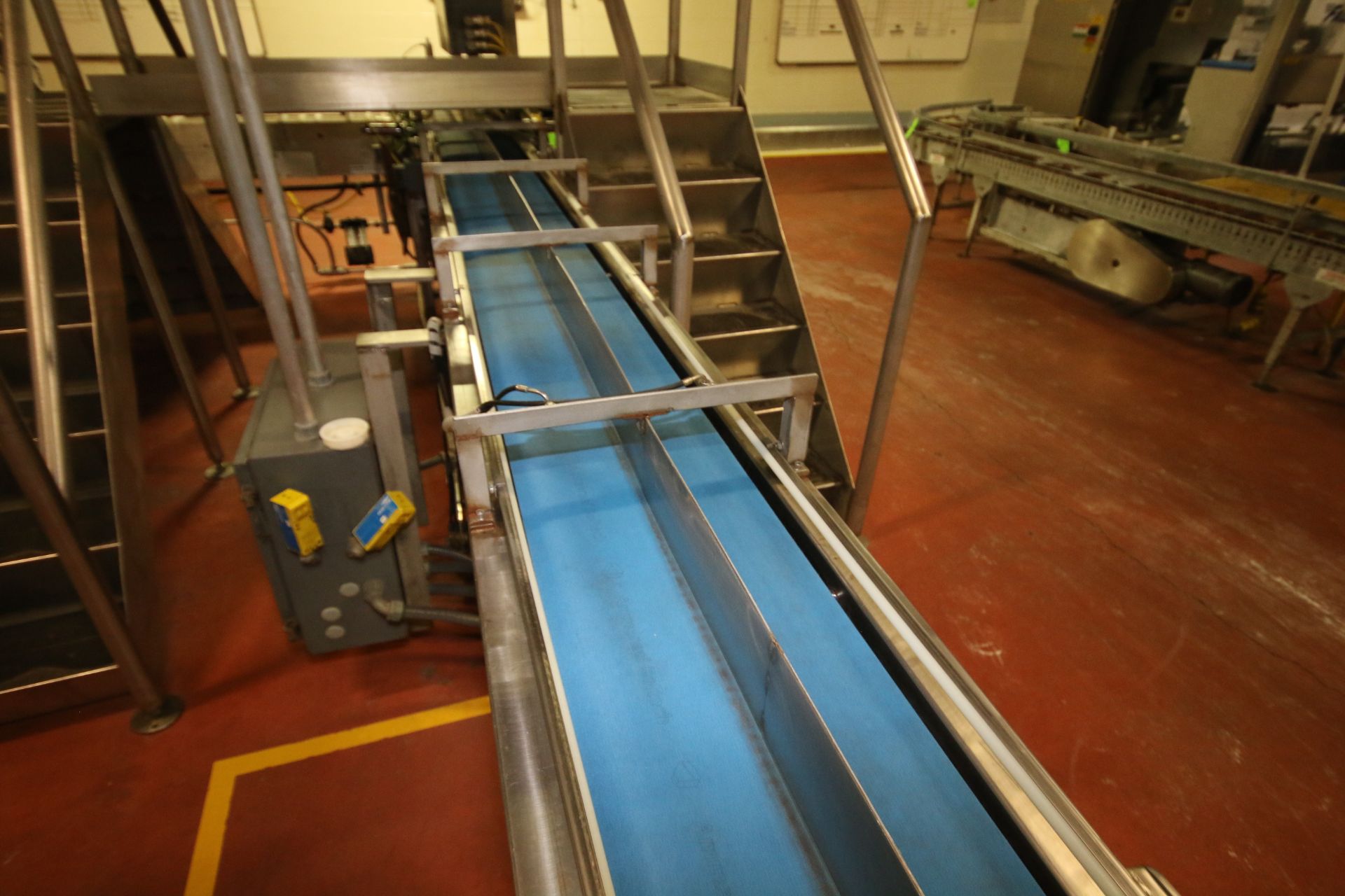 ~12 ft. L S/S Belt Conveyor with 11" W Belt, Lane Divider, Drive, Banner Multi-Beam Scanner Block