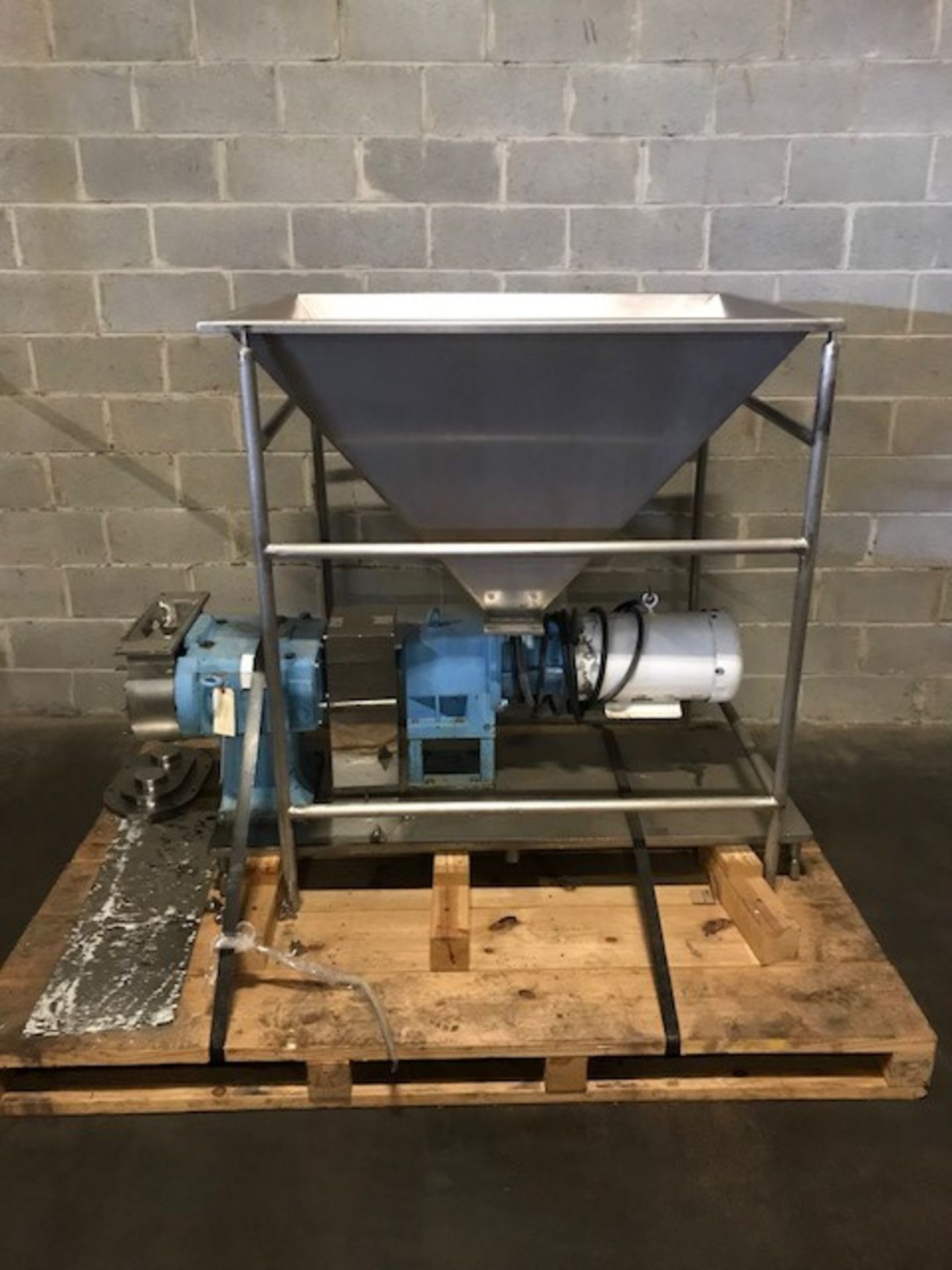 WCB Positive Displacement Pump, Model 224-U1, with Funnel, Mounted on S/S Skids, U1 224, 316LSS