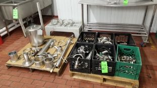 (2) Pallets Assorted S/S Fitting with Clamps, Valve Parts, Elbows & Connectors, Assorted Machine