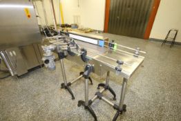 S/S Descrambling/Infeed Table, with (4) Lanes of Conveyor Chain, and Diverter Arm, Overall Dims.: