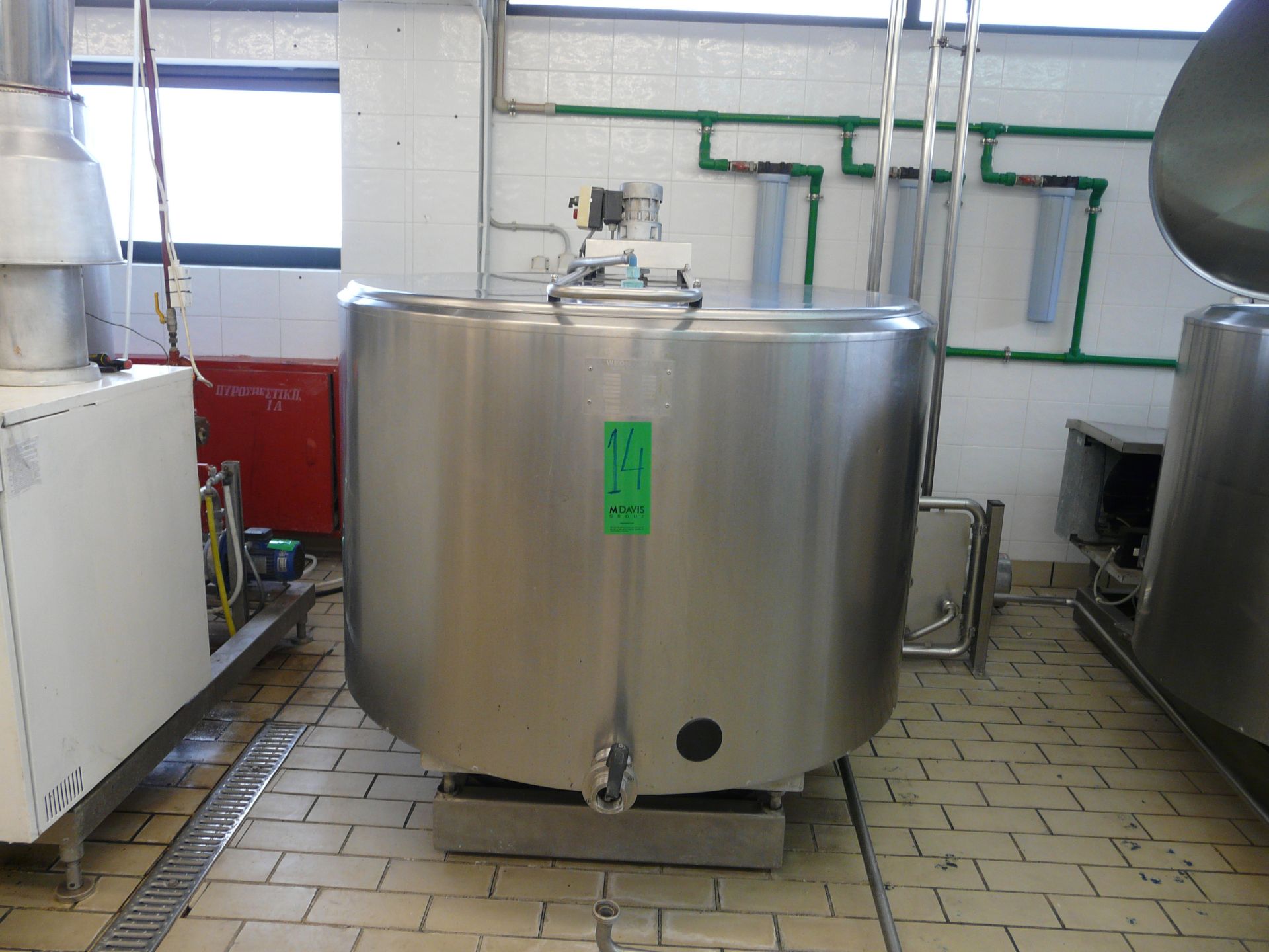 English: Mixing/Cooling Tank for Ice Cream 1020L with Agitator, Type WEDHOLMS, Self Contained