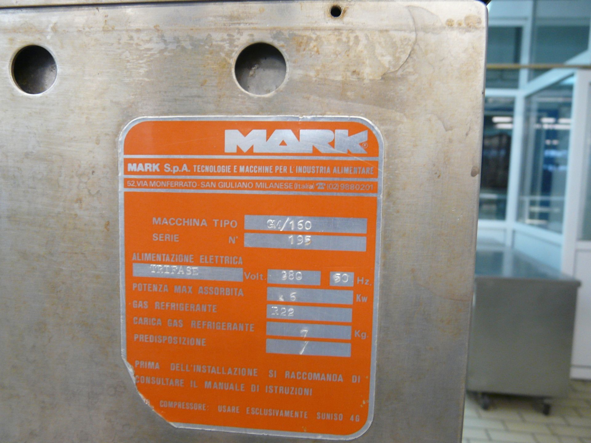 English: MARK,GELMARK 160 Continuous Ice Cream Freezer,160 Ltr/Hr,Y.O.M 1985, Refrigerant Liquid R22 - Bild 9 aus 10