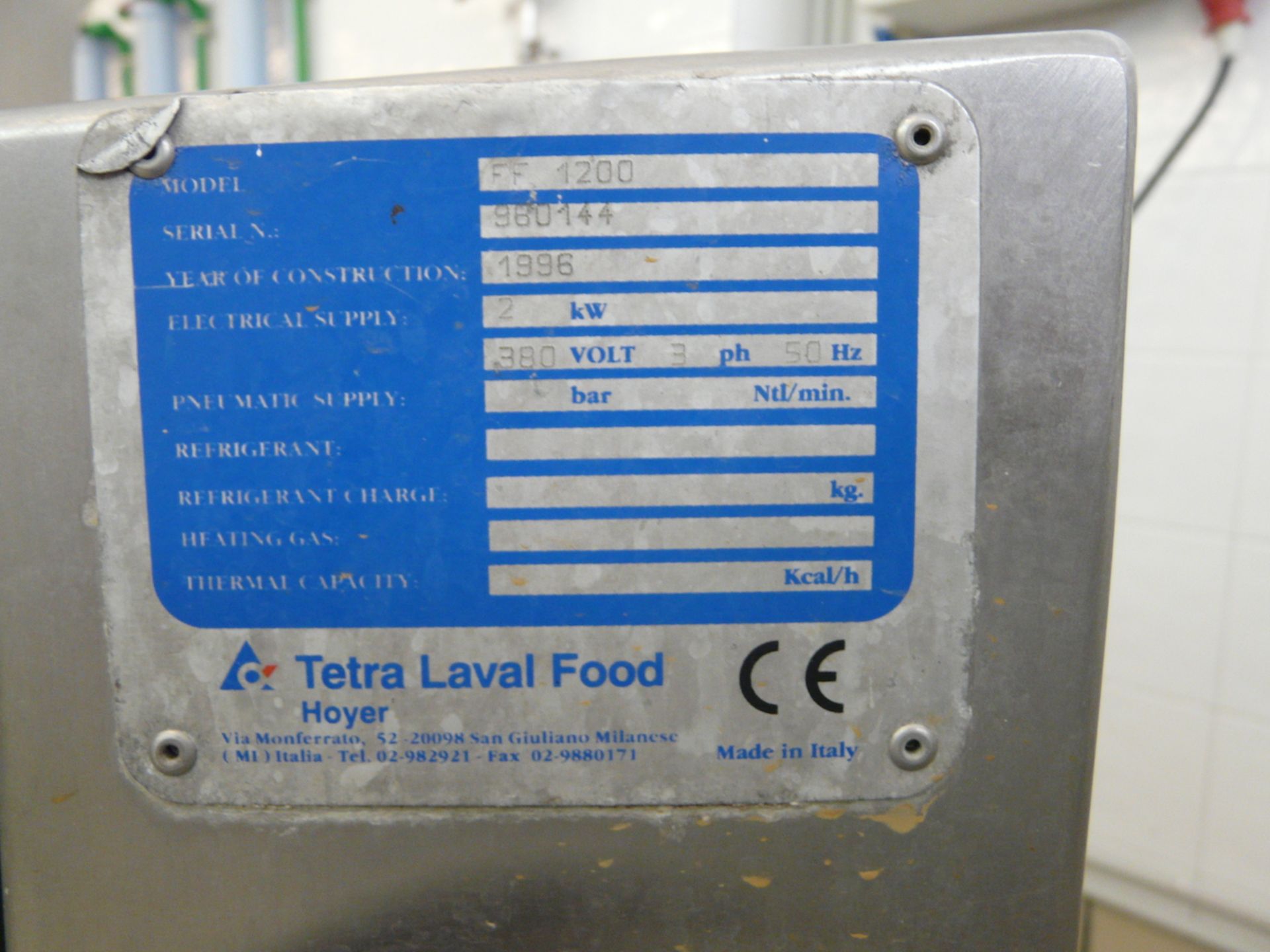 English: TETRA LAVAL HOYER Fruit Feeder, DISPENSA FRUTTA, Model: FF1200, Y.O.M.: 1996 Greek: - Image 9 of 10