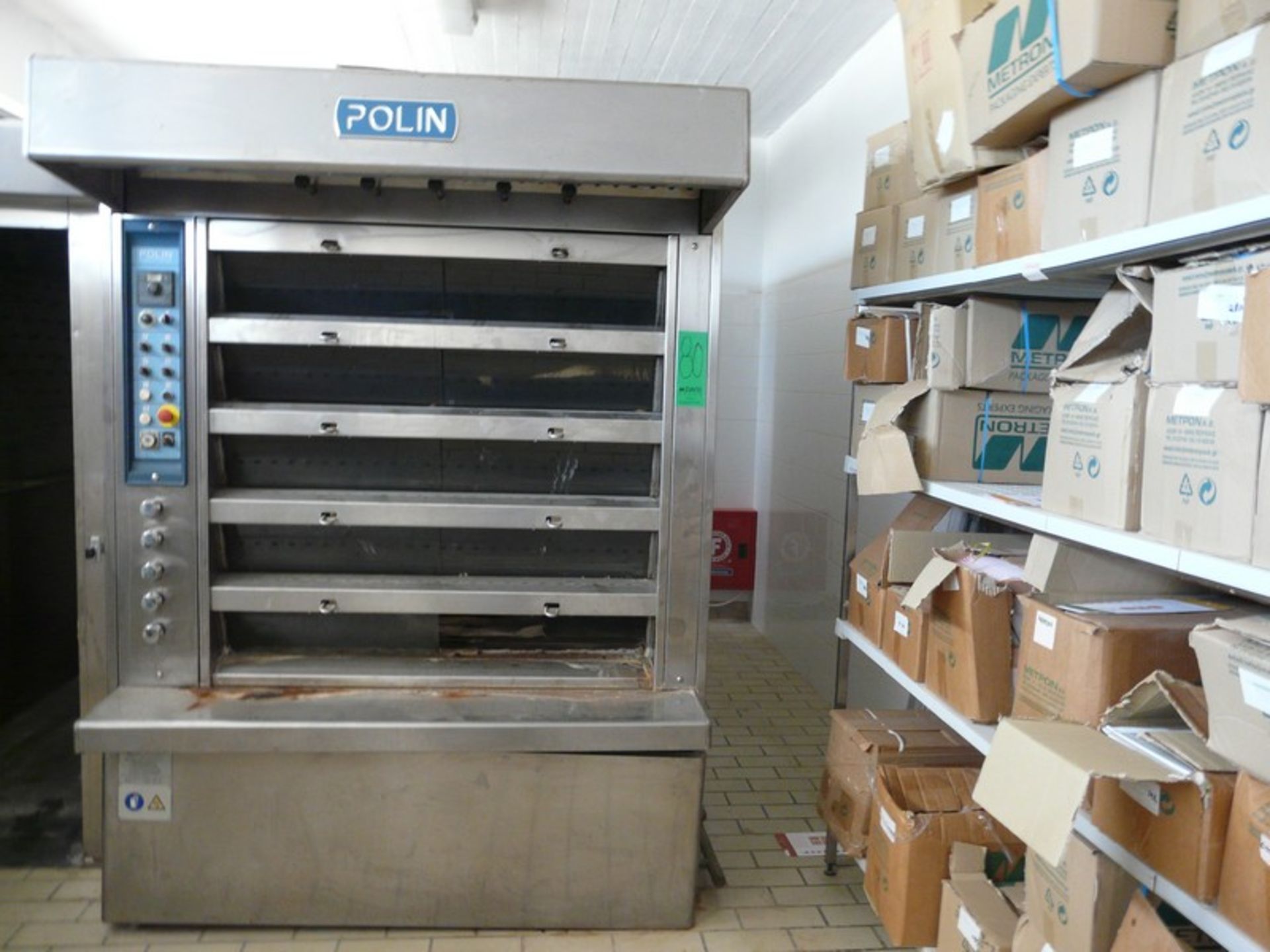 English: POLIN Oven With 10 Stations, Humidity, Gas Burner, Y.O.M.: 2003, Construction Stainless