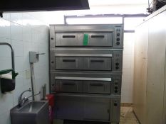 English: AMANK 3 Story Double Oven with Shelves and Plates, Heat Resistant Stone, 140x98x210
